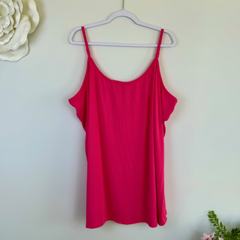 TORRID Honeysuckle Pink Ribbed Scoop Neck Cami Tank Top NWT / Plus 6X - 30